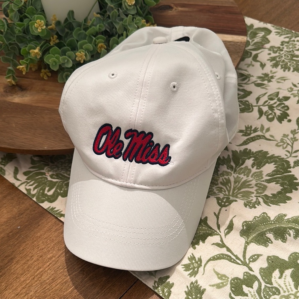 Nike White and Red embroidered Ole Miss hat